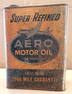 Rare vintage AERO MOTOR OIL 2 Gallon Can - two gal - Airplane - Picture 1 of 9