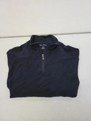 Suéter Pullover Alan River Para Hombres Negro 1/4 Cremallera Algodón Tejido EXTRA GRANDE Foto 1 de 4