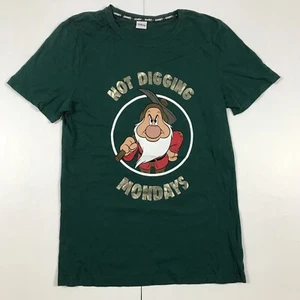 Disney T-Shirt Small Green Round Neck Short Sleeve Womens Grumpy Disney Mondays - Picture 1 of 12