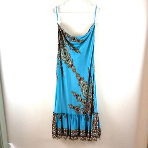 Anthropologie Plenty by Tracy Reese Strapless Coastal Beach Silk Dress Sz 8 Y2K - Picture 1 of 14