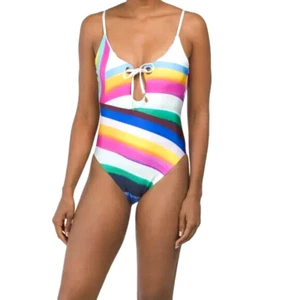 Neu mit Etikett Sunshine 79 Damen Plunge Mio Regenbogen Einteiler Badeanzug Gr. 8 - Bild 1 von 3