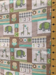 ABC 123 Animals 30” X 42” Flannel fabric #1099 - Picture 1 of 1