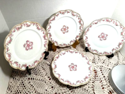 4 Schleiger 270 By Haviland Limoge ROUND Salad / Luncheon Plates 8 1/2 1911-1940 - Image 1 of 4