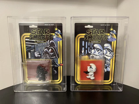 STAR SMURFS AFA SMURF VADER & SMURF TROOPER GREG ARONOWITZ ARTIST PROOF RARE 💙 Cover