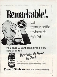 Impresión publicitaria vintage Drink Coffee Chase & Sandborn Remarkable Man arte 1956 - Imagen 1 de 1