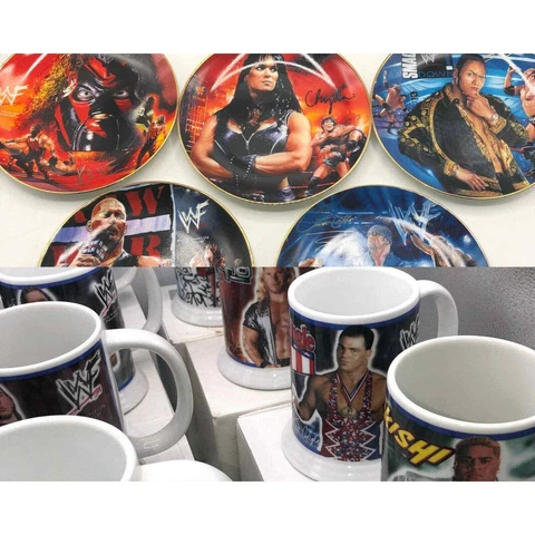 WF DANBURY MINT WRESTLING PLATES SET & MUG Stein Mint Collection WWF WWE Cover