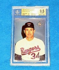 NOLAN RYAN 1993 MOTHER'S COOKIES FAREWELL #9 TEXAS RANGERS HOF BGS 9.5 🔥