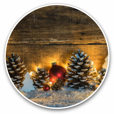 2 x Vinyl Aufkleber 20cm - Weihnachten Tannenzapfen festliche Deko cooles Geschenk #8118 - Bild 1 von 4