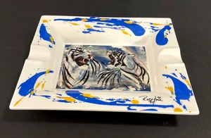 Villeroy & Boch Luxembourg “Pair Tigers" Bone China (8.5” x 7”) Ashtray Signed - Picture 1 of 5