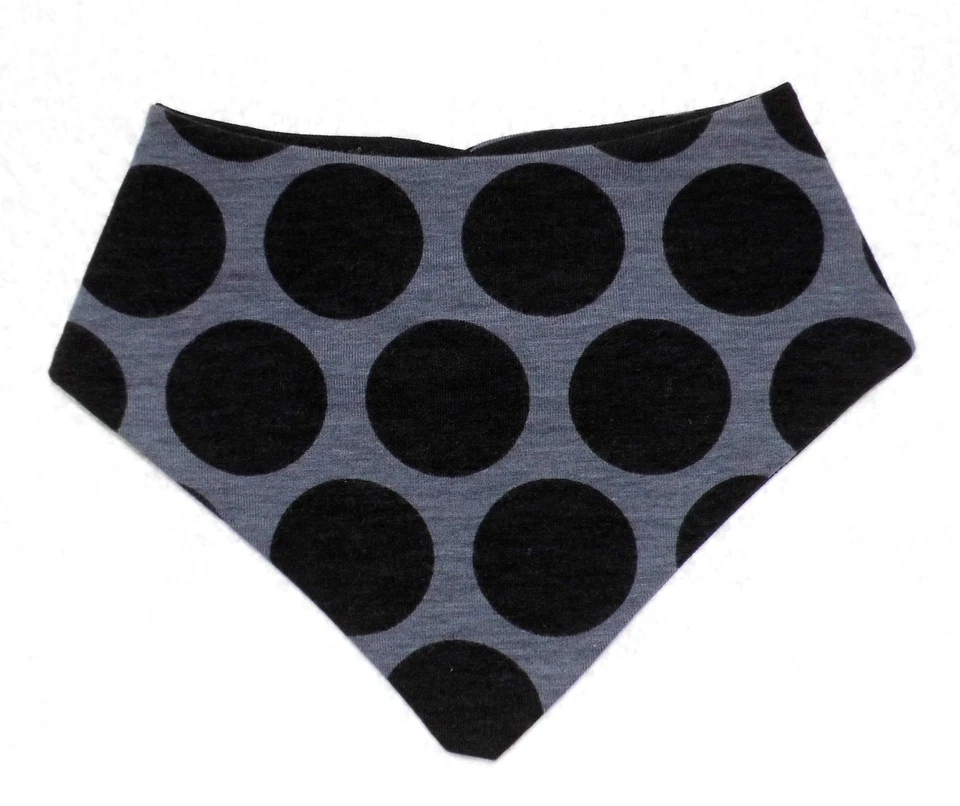 Foulard ♥ foulard triangolare ♥ maxi - pois ♥ antracite - nero ♥ handmade - Immagine 1 di 1