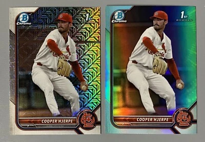 2- 2022 Bowman Draft Chrome Cooper Hjerpe Sky Blue, Asia Mojo Refractor (Rare!) - Image 1 of 2
