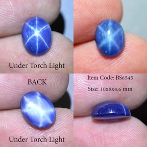 Oval 10x8 MM Blue Star Sapphire 6 Rays 2 Sides Lab Created Corundum Cabochon - Picture 1 of 6