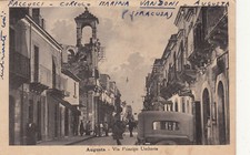 NP1686 - AUGUSTA SIRACUSA - VIA PRINCIPE UMBERTO VIAGGIATA 1952