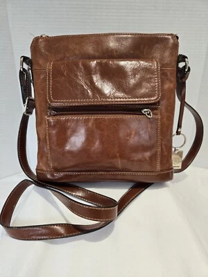 Bolso Bandolera Giani Bernini Cuero Genuino Marrón. Bolsillos interiores y exteriores Foto 1 de 4