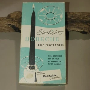 Starlight Candle Drip Protectors Clear Vintage Paragon Bobeche  Set Of 4 - Picture 1 of 8