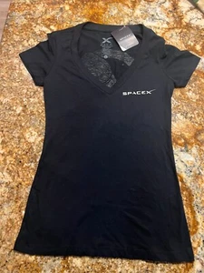 SpaceX CRS-6 Falcon 9 Women’s T-Shirt - Small V-neck Black rare nwt elon musk - Picture 1 of 7