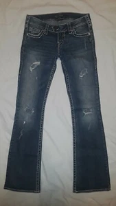 Silver Jeans Damen Tuesday Distressed Größe W26/L32 Low Rise Bootcut-Lasche - Bild 1 von 12