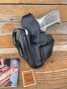 AKER Black Leather 3 Slot OWB Holster For S&W 5906 Strong Cross Draw Round 59 39 - Picture 1 of 2