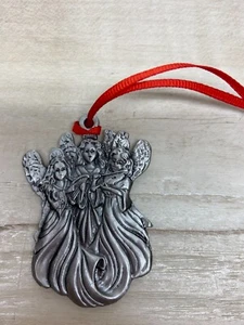 Wallace Silversmiths 3 Angels Pewter Christmas Tree Ornament - Picture 1 of 4