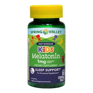 Spring Valley Kids Melatonin Chewable Tablets Dietary Supplement Grape Flavor - Picture 1 of 3