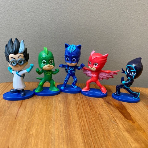 PJ Masks Figure Lot ROMEO GEKKO CATBOY OWLETTE NINJA Cake Toppers 3" Just Play Cover