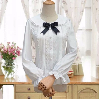 Custom Made To Order Vintage Lolita Gothic Blouse Shirt Plus 1x-10x (16-52)L39 - Image 1 of 2