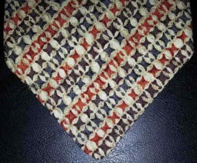 Corbata Guess American Classics seda naranja gris marrón geométrica marfil nueva en caja t3599  Foto 1 de 4