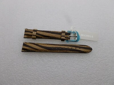 Genuine Michele 16mm  Tan Brown Genuine Leather  Watch Band Strap New - Image 1 of 4