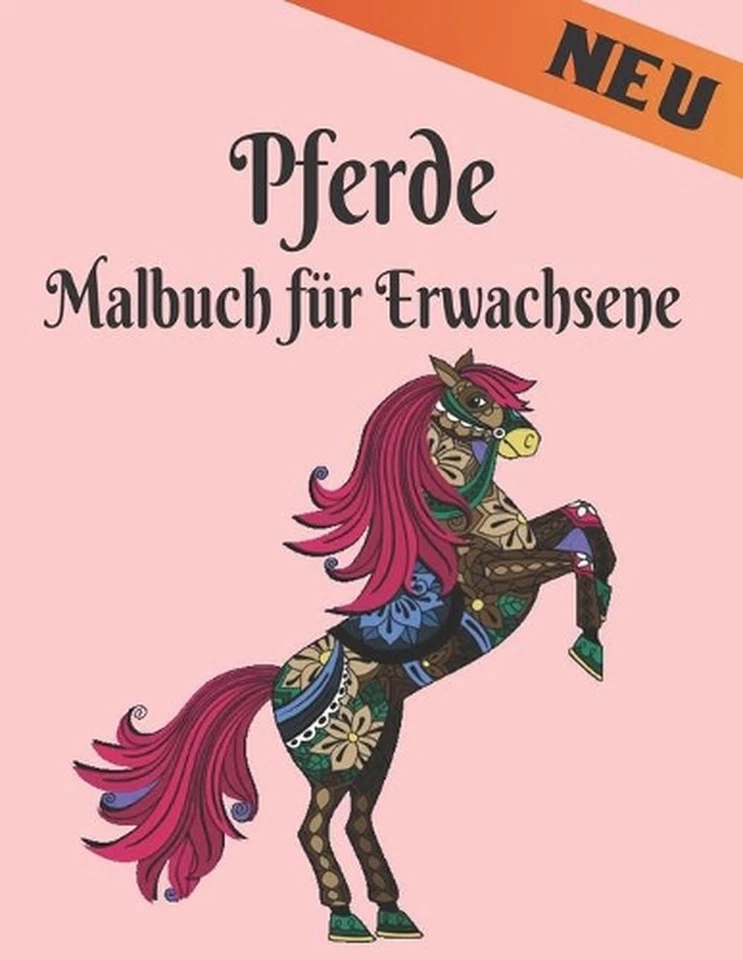 Malbuch Erwachsene Pferde: 50 Pferde Einseitige Designs Stressabbau Malvorlagen  - Image 1 of 1