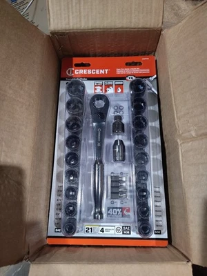 Juego de ranuras y zócalos de paso de 3/8'' Crescent CX6PT25 negro 25 piezas NIB Foto 1 de 3