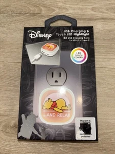 🌟 Brand New In Box Disney Winnie The Pooh USB Charging & Touch LED Nightlight - Picture 1 of 2