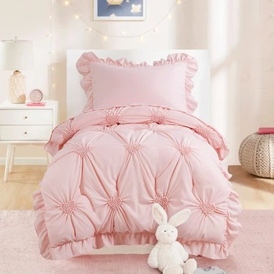 Juego de cama de 4 piezas rosa princesa niño para niñas niños, rubor ultra suave p... Foto 1 de 4