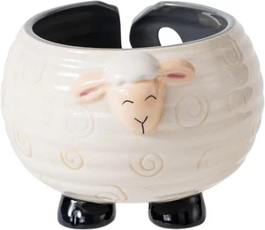 Yarn Bowl for Crochet Large Sheep Shaped Ceramic Holder White 086  - Picture 1 of 9