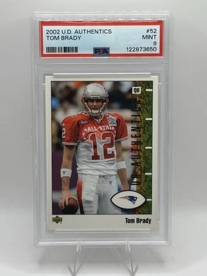 2002 Upper Deck Tom Brady Patriots UD Authentics #52 PSA 9 MINT - Image 1 of 2