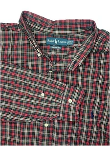 Polo Ralph Lauren Button Down Dress Shirt Men’s 3XLT Red Plaid Business Long Slv - Picture 1 of 4