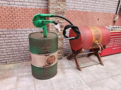 2 Vintage Oil Drums 1/18 Scale Diorama Garage Accessory - Image 1 of 4