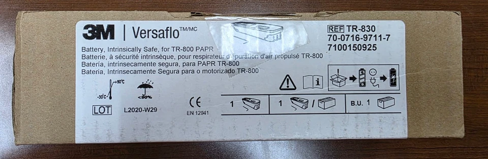 3M Versaflo Battery TR-830/94243(AAD) Intrinsically Safe for TR-800 PAPR