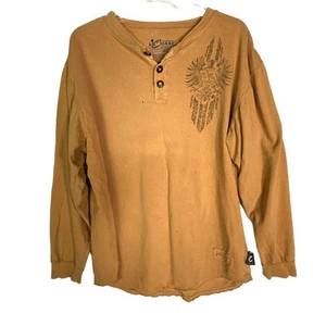 NASCAR  Long Sleeve Distressed Henley Shirt Mens Large Clint Bowyer - Picture 1 of 8