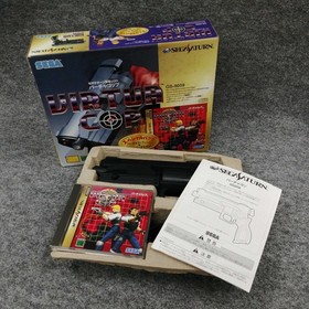 Sega Saturn Software with Box, Manual, Virtua Gun - Untested Used