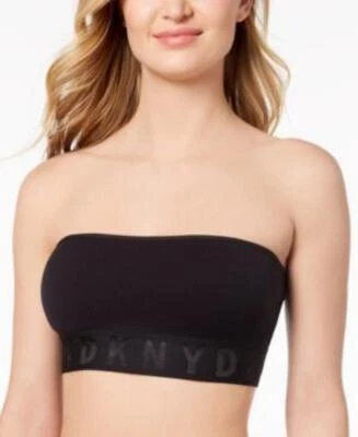 Dkny Strapless Logo Bandeau Bralette Black SMALL - Image 1 of 2