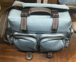 Promaster Retro Vintage Blue Large Padded Camera Bag With Compartments & Strap - Picture 1 of 11