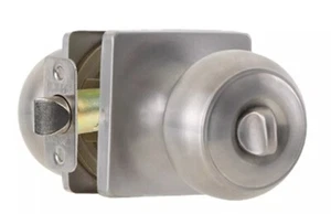 Privacy Door Knob for Bed/Bath - Square Round Satin Nickel Interior  - Picture 1 of 3