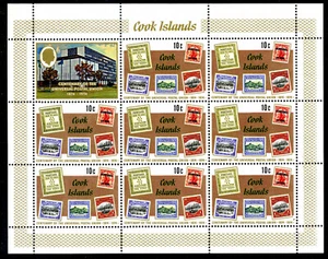 Cook Is. UPU 100th anniversary, Complete panes w/label, Scott408-11 MNH - Picture 1 of 4