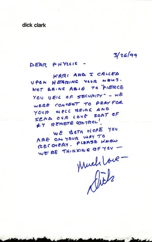 DICK CLARK - AUTOGRAPH LETTER SIGNED 03/26/1999 Cover