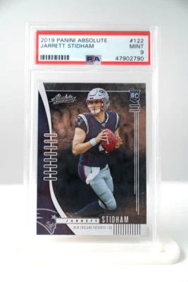 2019 Panini Absolute Card #122 Jarrett Stidham RC PSA 9 Mint / Patriots - Image 1 of 2