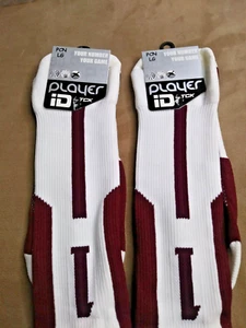 ID de jugador por TCK 1 par de calcetines de fútbol marrón/blanco #1 talla L - NUEVOS - Imagen 1 de 4