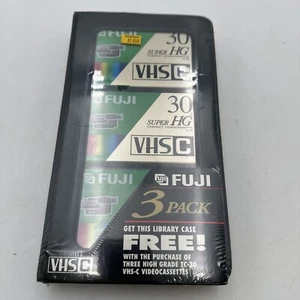 Fuji VHS-C TC-30 Super HG Compact Camcorder Blank Tapes Brand New Sealed 3 Pack - Picture 1 of 8