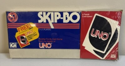 Jogos de cartas vintage iGi International Games Inc Skip-Bo & Uno ainda lacrados - Imagem 1 de 4