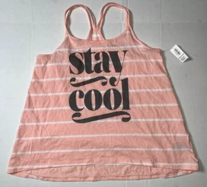Brand New- Old Navy Stay Cool Striped Racerback Shirt Girls (Size XL/14) - Picture 1 of 5