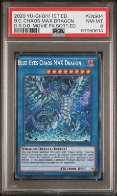 YuGiOh MISPRINT Blue Eyes Chaos MAX Dragon MVP1-ENS04 1st Secret PSA 8 ERROR SCR - Image 1 of 2